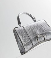 Public Desire Silver Diamante Shoulder Bag
